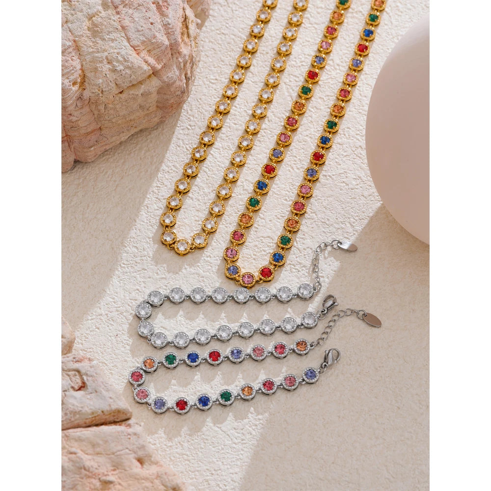 Collier & Bracelet Chaîne Tennis Zircone