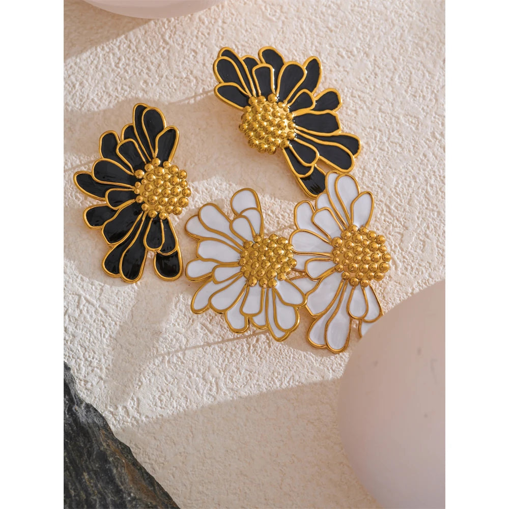 Big Enamel Flower Studs