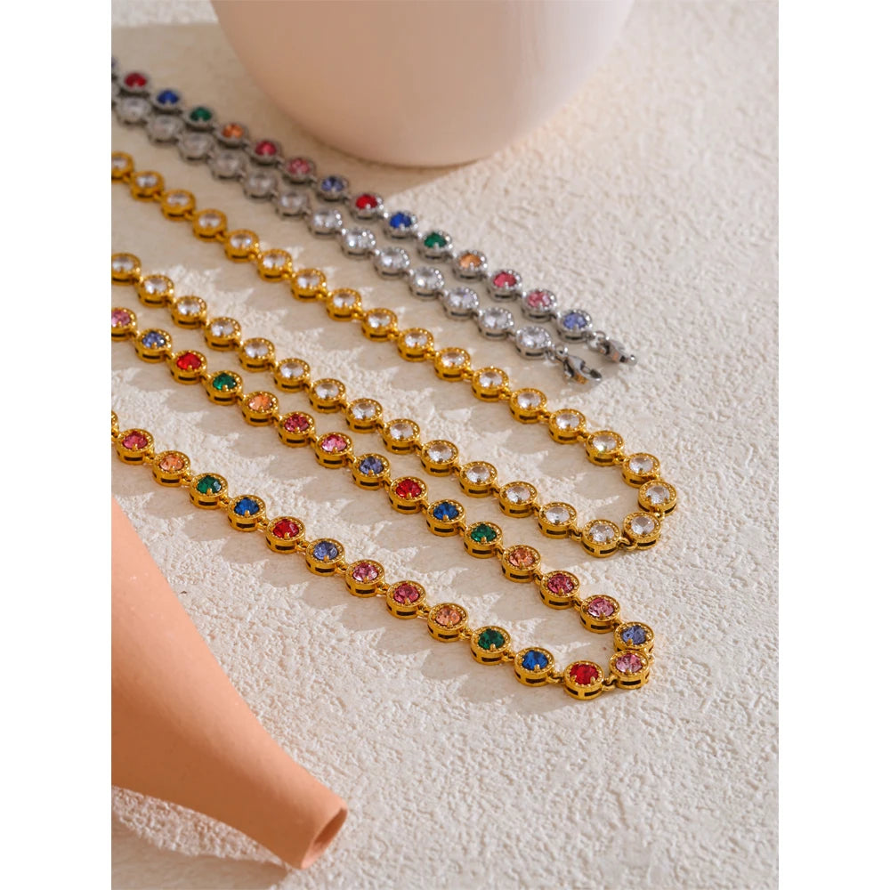 Collier & Bracelet Chaîne Tennis Zircone