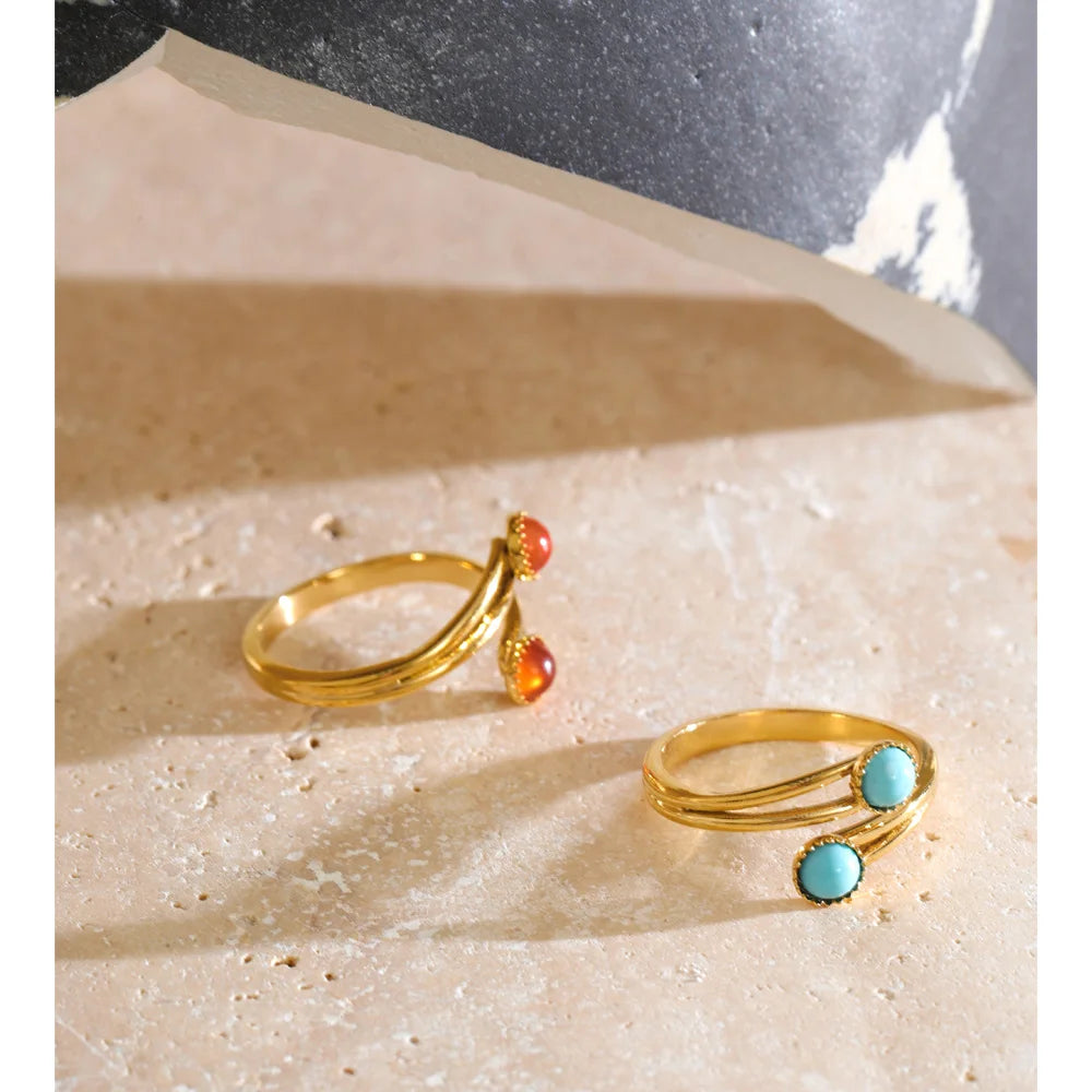 Bague Ajustable Agate Rouge