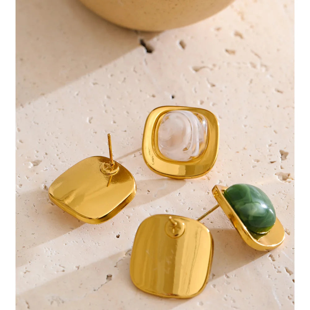 Resin Square Studs