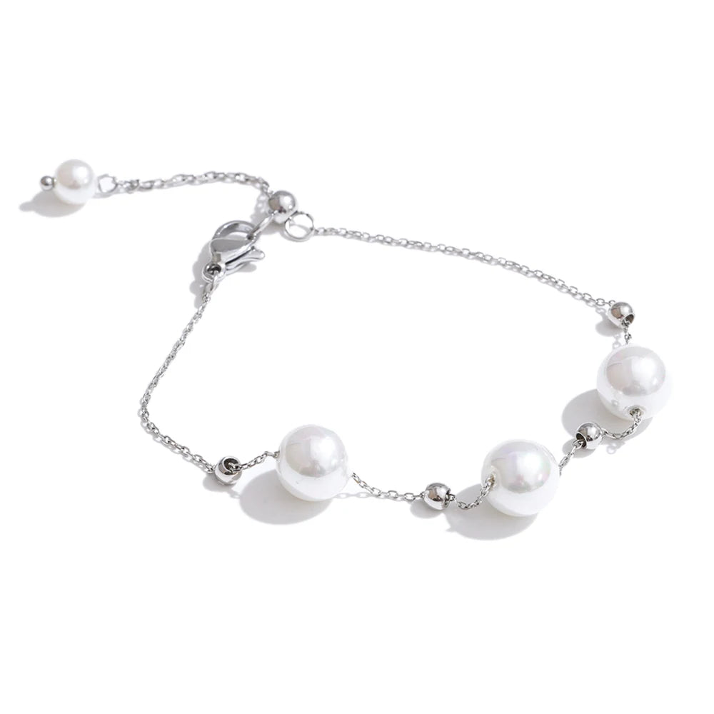 Schwebende Perlen-Kette & Armband
