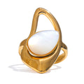 Bague Vague Nacre – Ouverte Ajustable