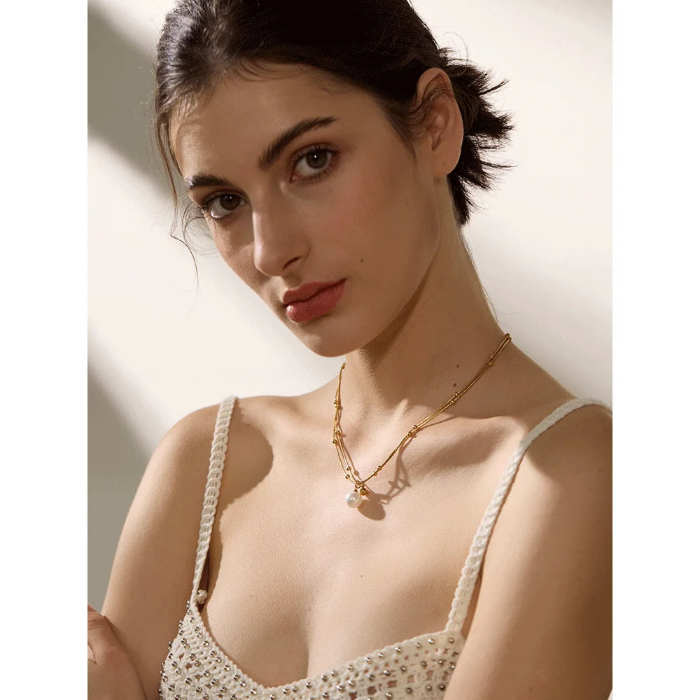 Collier Chaîne Perles Rondes