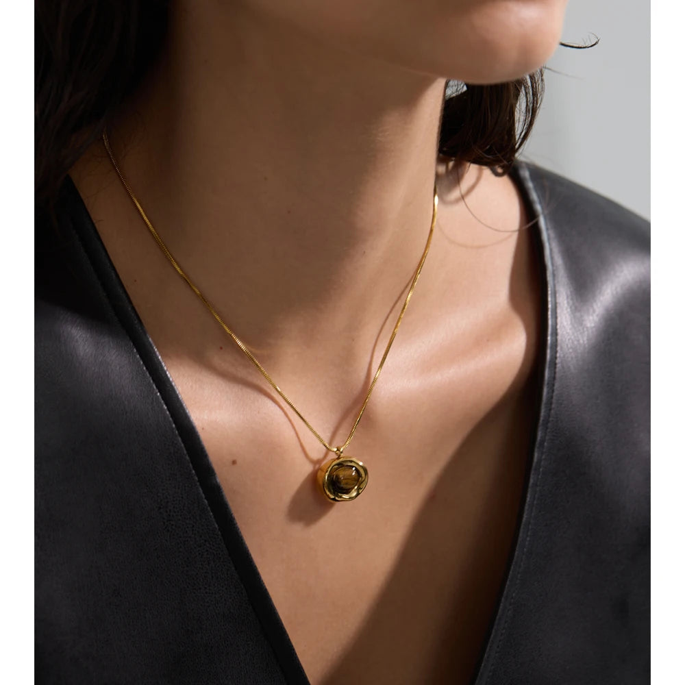 Tiger Stone Pendant Necklace