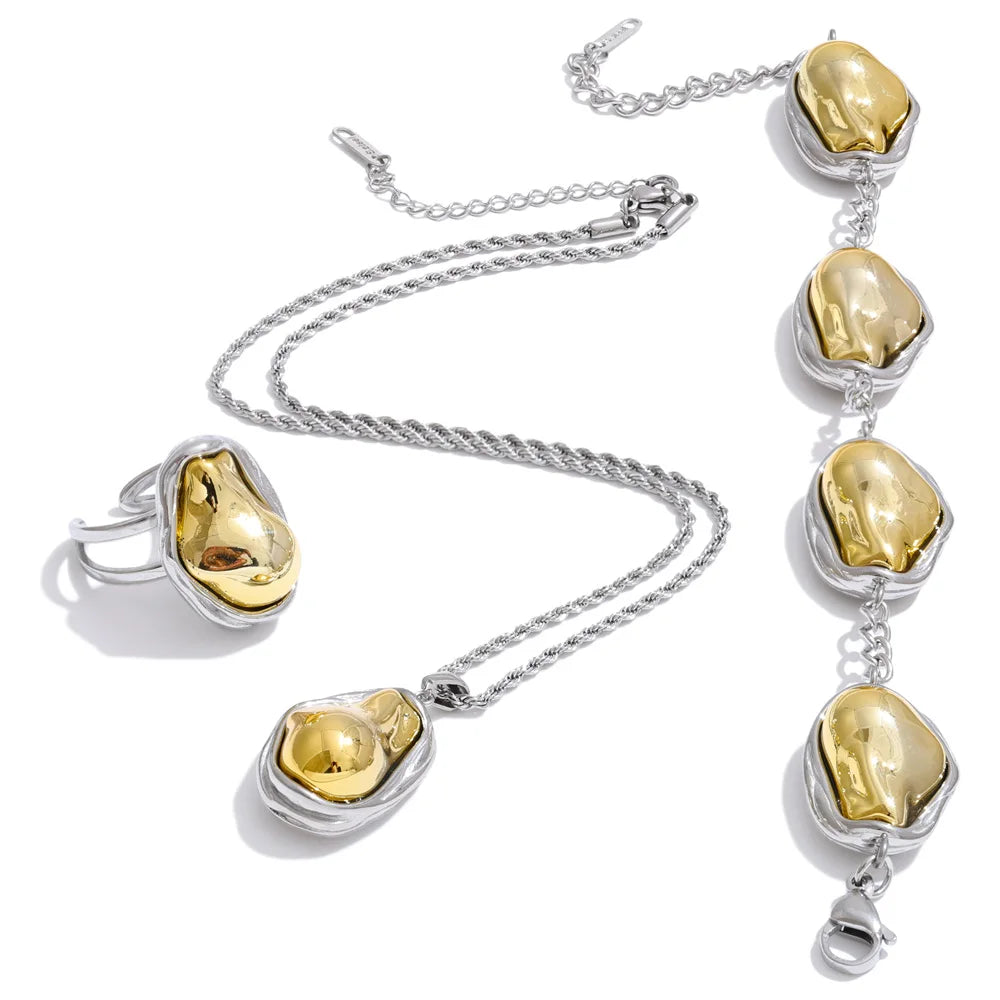 Barockperlen Vintage-Set – Ring, Armband, Halskette & Ohrringe