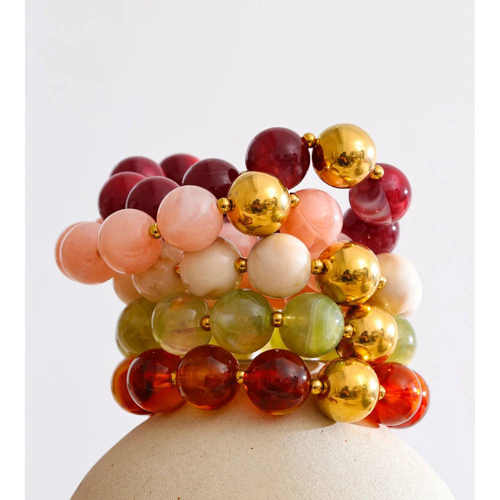 Collier & Bracelet Perles Résine Candy