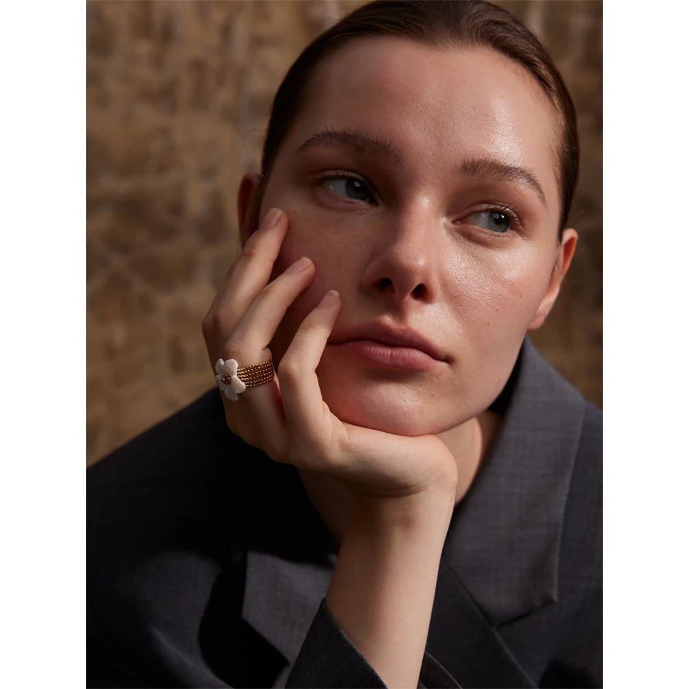 Shell Petal Ring – Open Adjustable