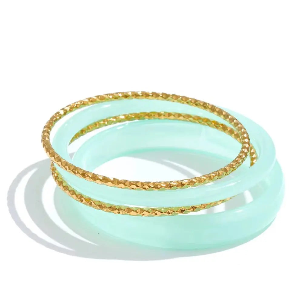 Set de 3 Bangles – Résine Superposée
