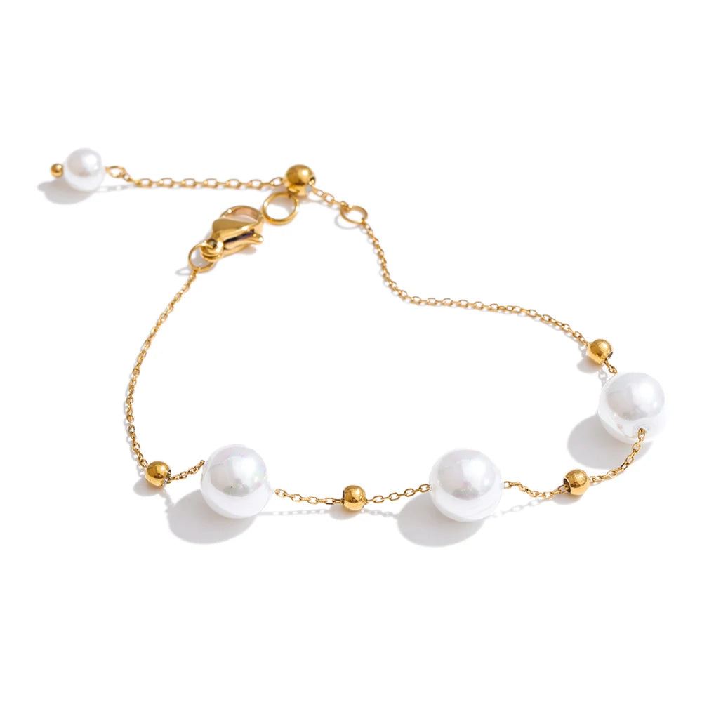 Schwebende Perlen-Kette & Armband