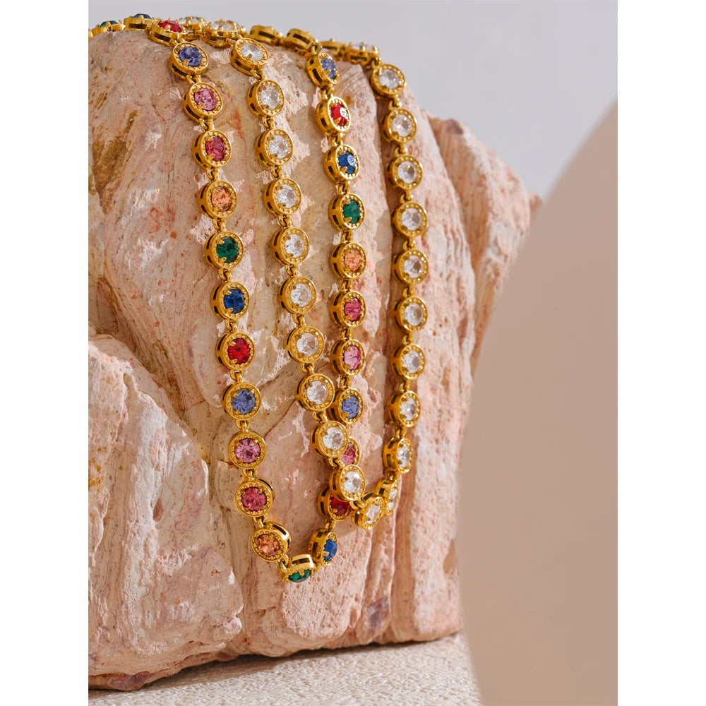 Collier & Bracelet Chaîne Tennis Zircone