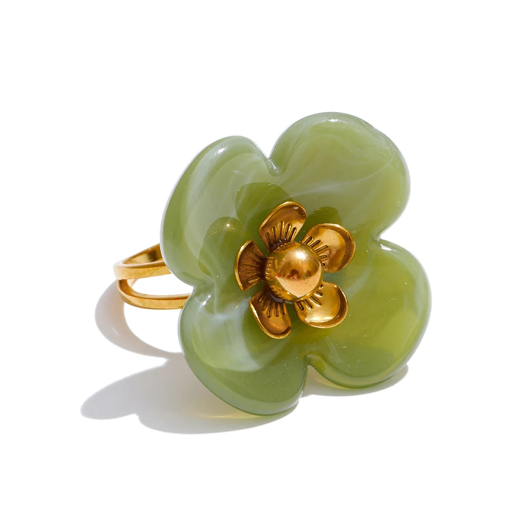 Bague Fleur Y2K – Résine Candy