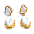 Boucles d'Oreilles Pendantes Perle Baroque