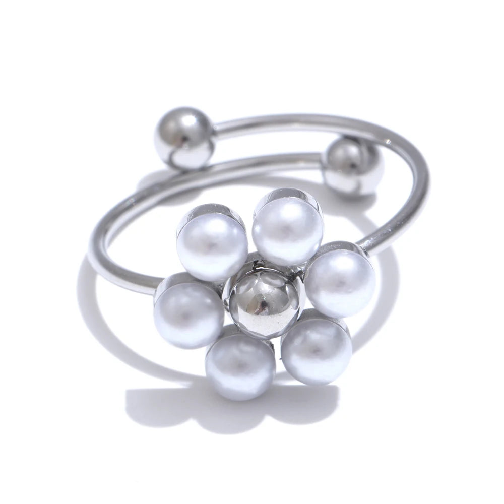Perlen-Cluster Ring & Anhängerkette