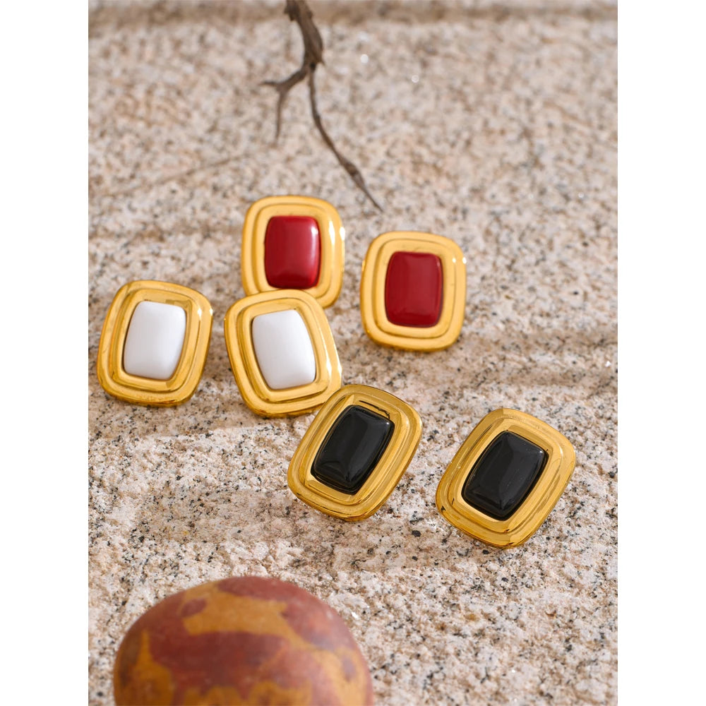Stone Rectangle Studs