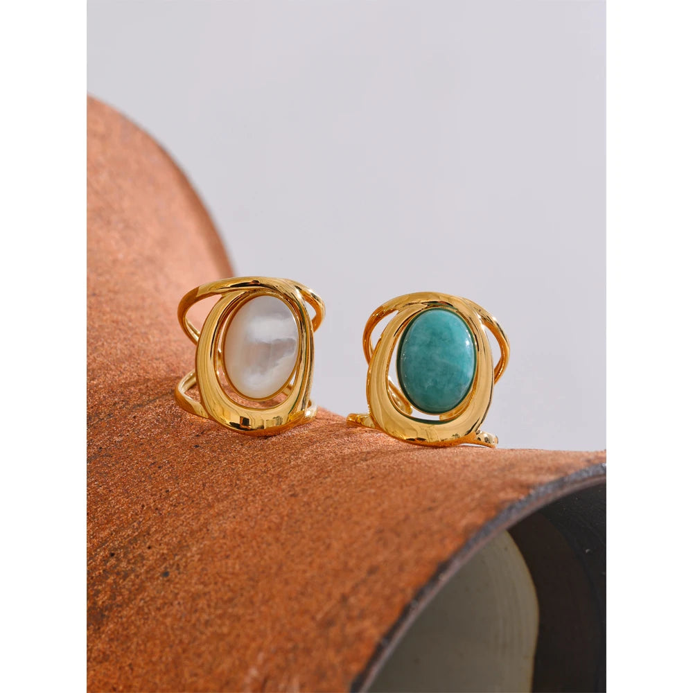 Bague Pierre Brillante – Anneau Ouvert