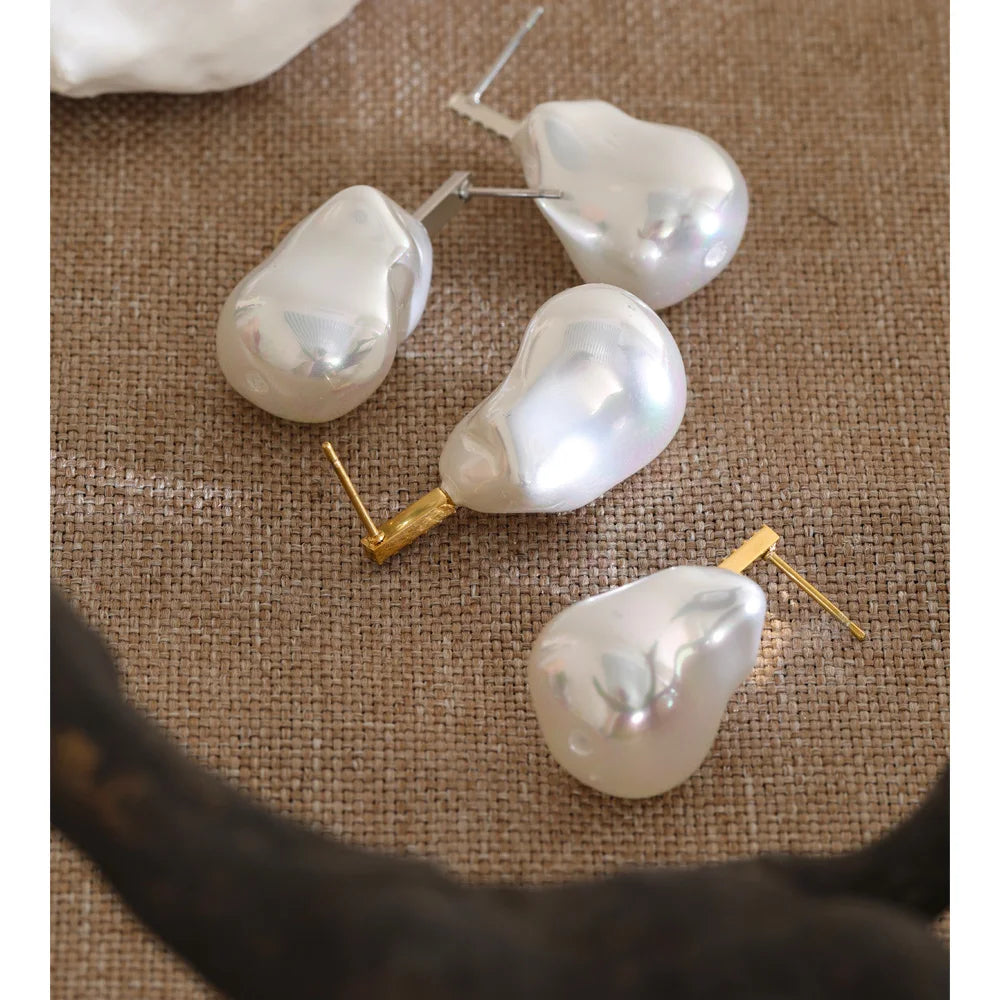 Baroque Pearl & Crystal Drop Earrings