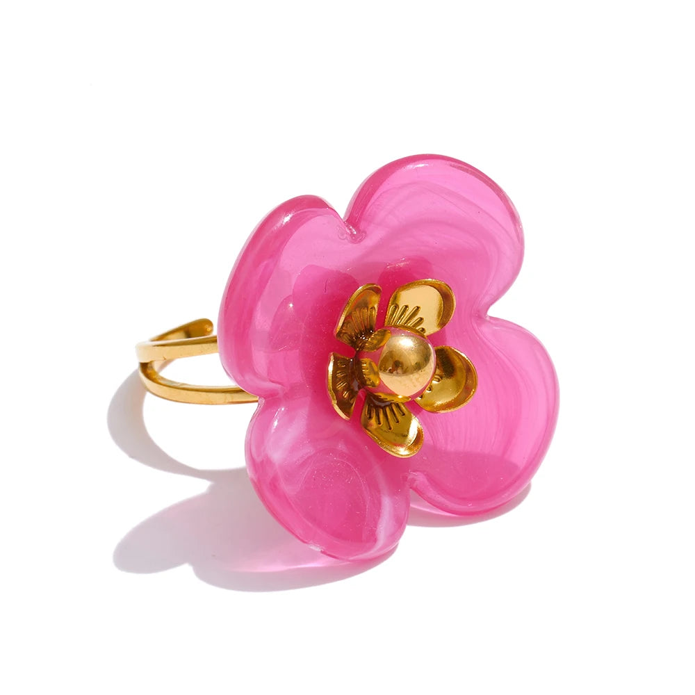 Y2K Flower Ring – Candy Resin