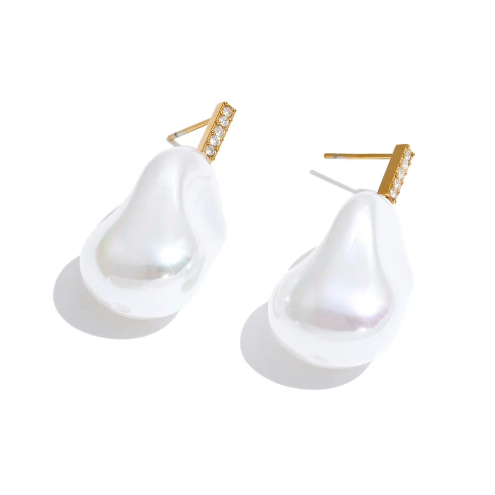 Baroque Pearl & Crystal Drop Earrings