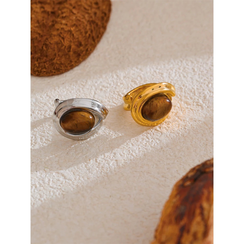 Tiger Eye Ring – Natural Stone