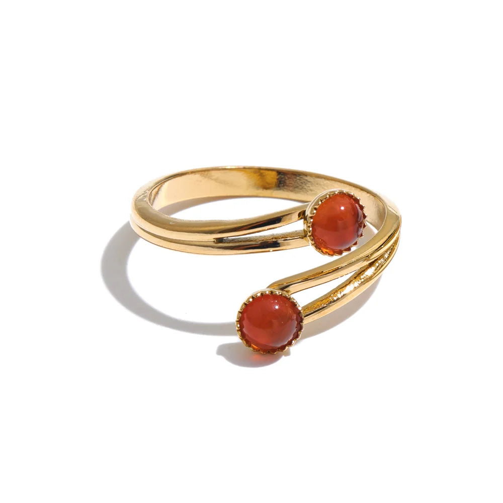 Verstellbarer Roter Achat-Ring