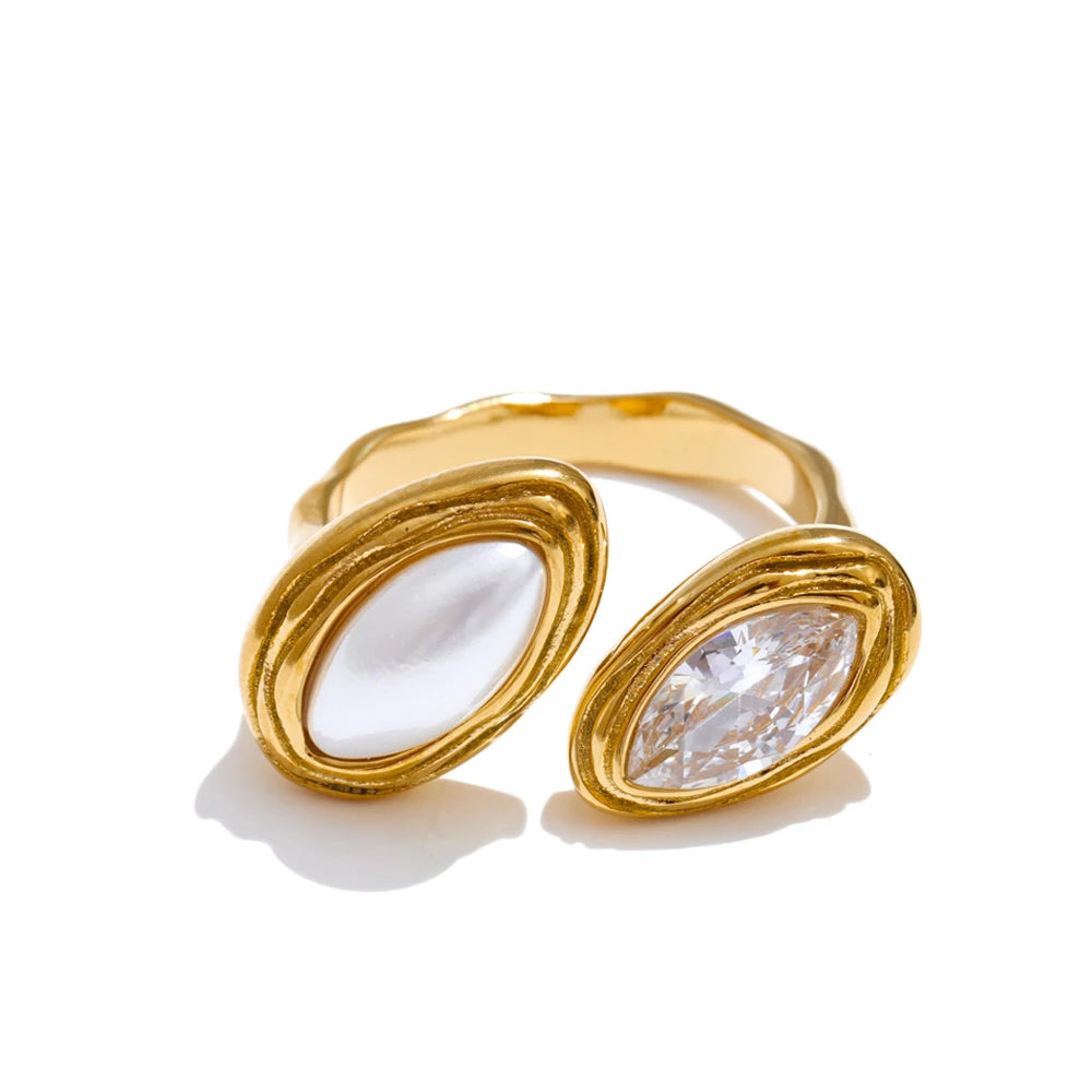 Tiger & Pearl Signet Ring