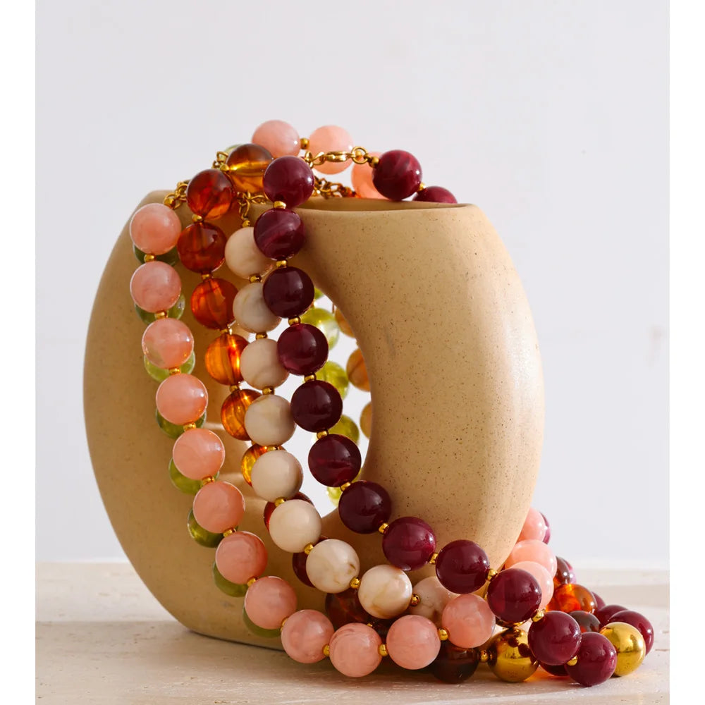 Collier & Bracelet Perles Résine Candy