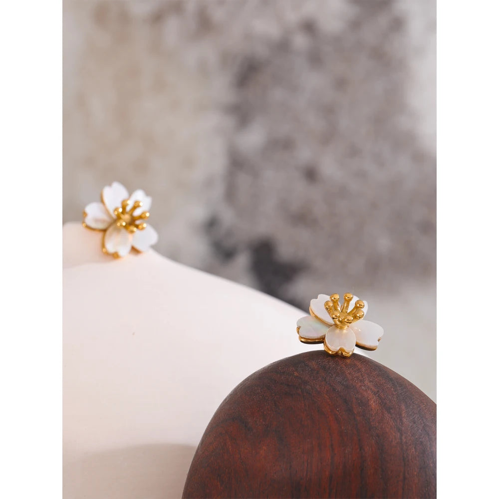 Puces Fleur Nacre