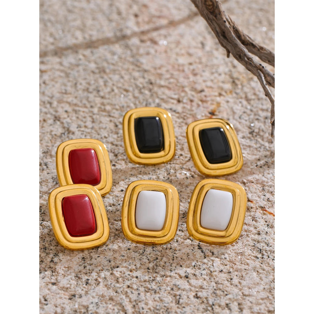 Stone Rectangle Studs
