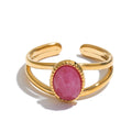 Verstellbarer Achat-Amazonit-Ring