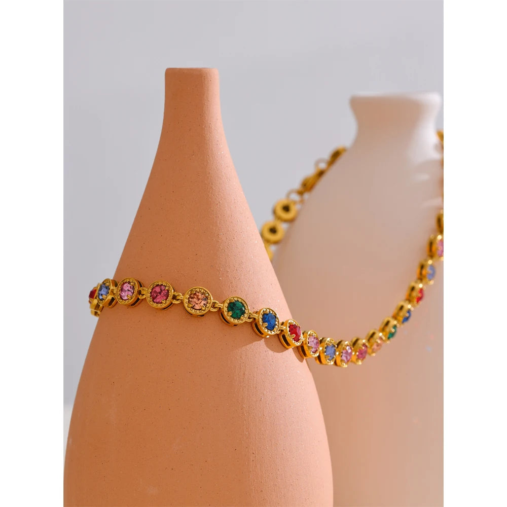 Collier & Bracelet Chaîne Tennis Zircone