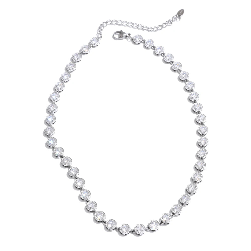 Collier & Bracelet Chaîne Tennis Zircone