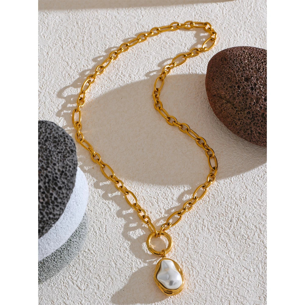 Collier Pendentif Perle Baroque