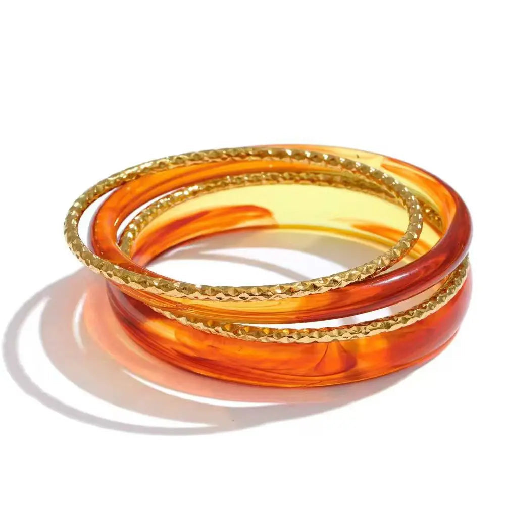 Set de 3 Bangles – Résine Superposée