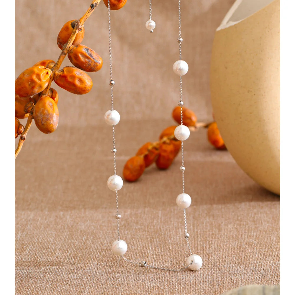 Collier & Bracelet Chaîne Perles Flottantes