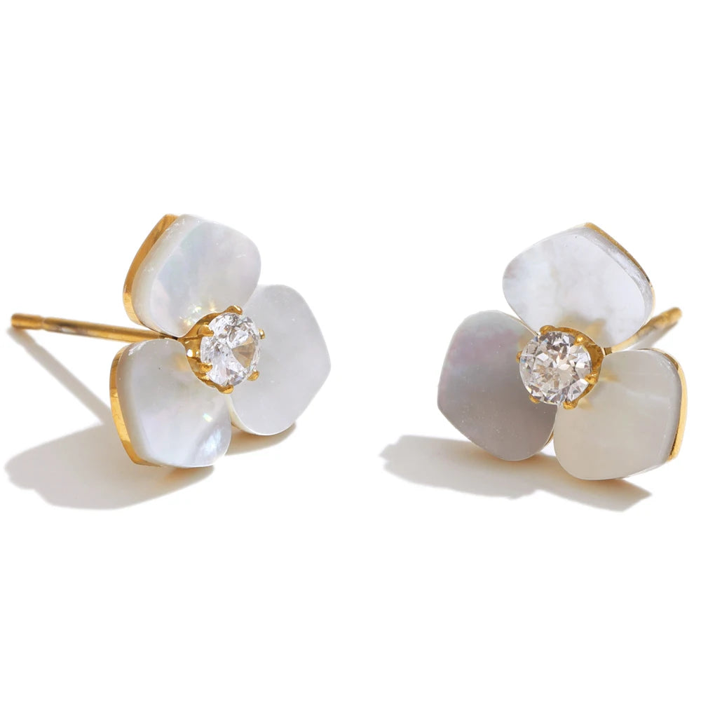 Muschelblumen-Set – Ring, Armband, Halskette & Ohrringe