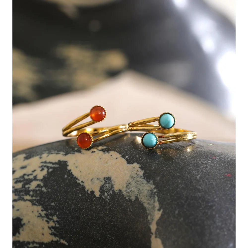 Bague Ajustable Agate Rouge