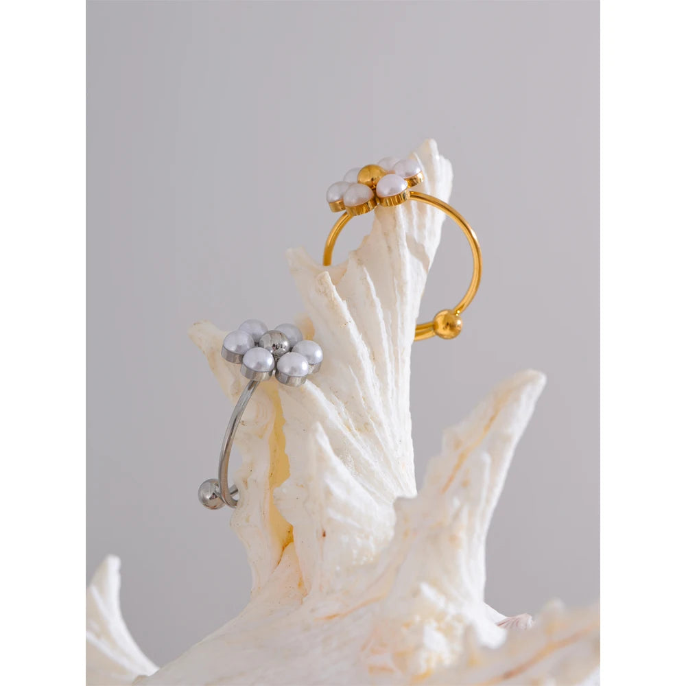 Perlen-Cluster Ring & Anhängerkette