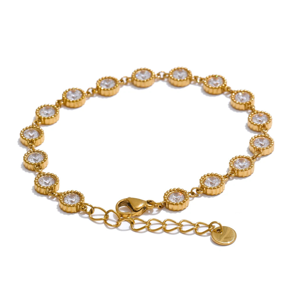 Bracelet Chaîne Zircone & Puces