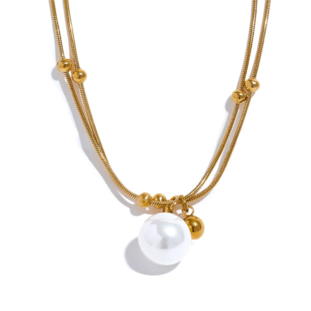 Collier Chaîne Perles Rondes
