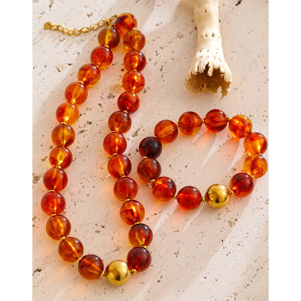 Collier & Bracelet Perles Résine Candy