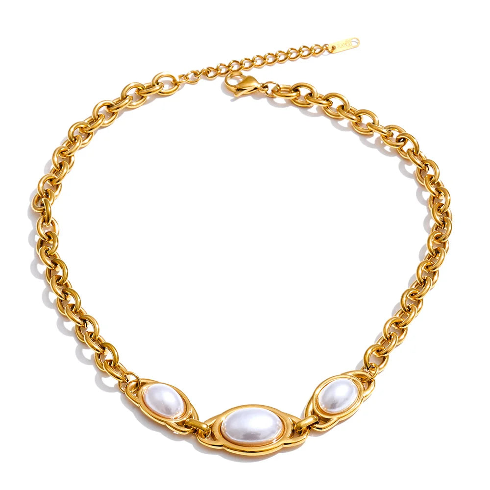 Collier & Bracelet Chaîne Perles Vintage