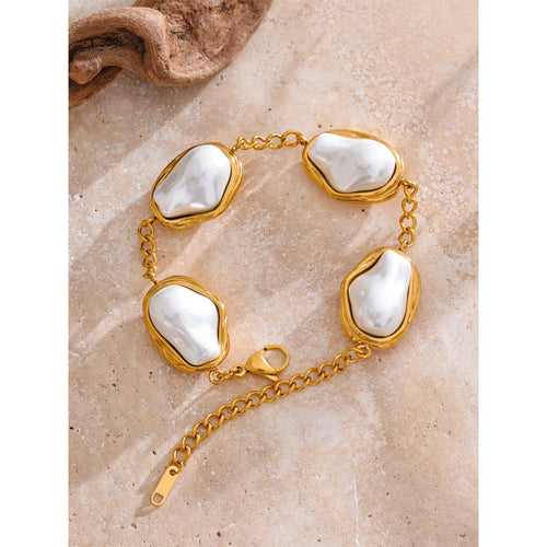 Baroque Pearl Chain Bracelet