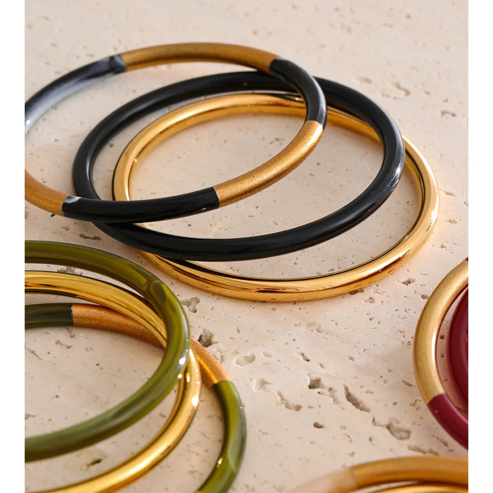 Set de 3 Bangles – Résine Superposée