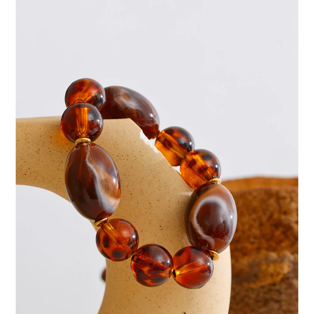 Bernstein-Perlen-Armband