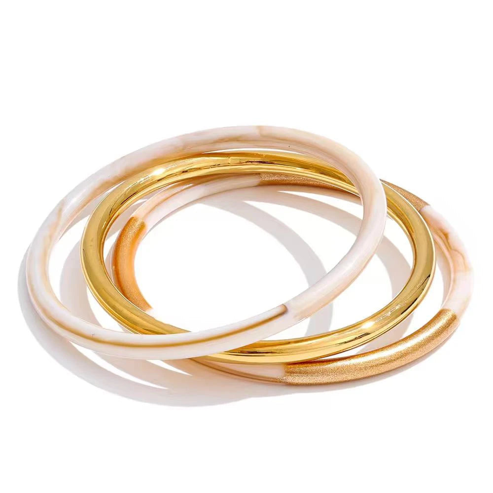 Set de 3 Bangles – Résine Superposée