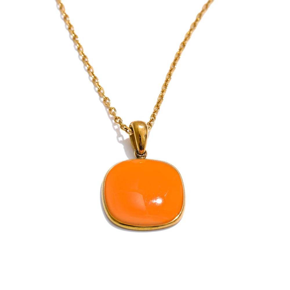 Collier Pendentif Carré Candy