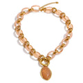 Oval Resin Pendant Necklace