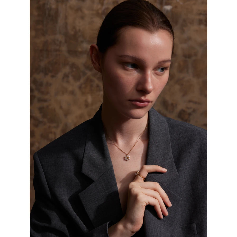 Perlen-Cluster Ring & Anhängerkette