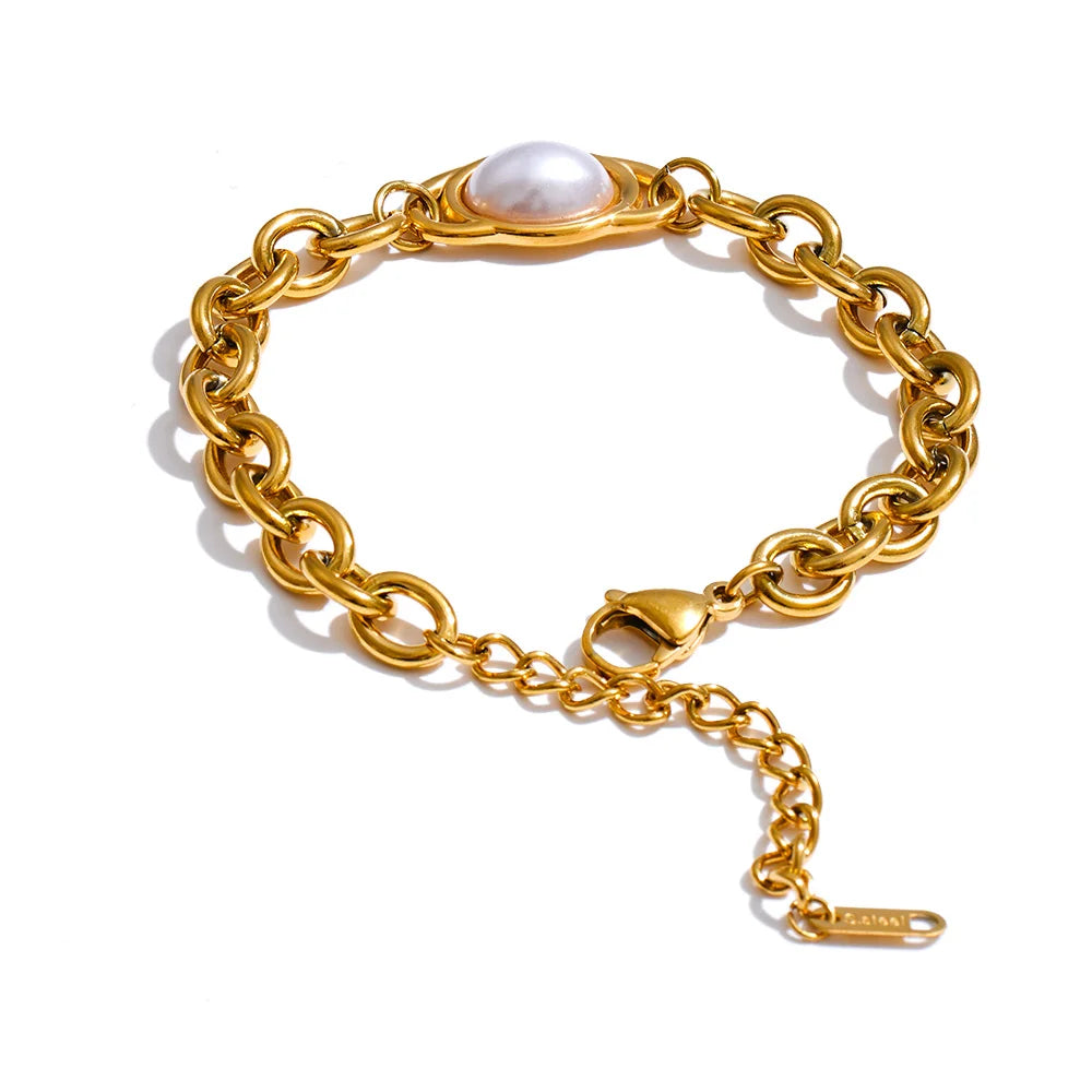 Collier & Bracelet Chaîne Perles Vintage